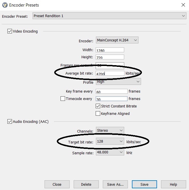 Wirecast MultiBitrates Settings Live Streaming Configuration Dacast