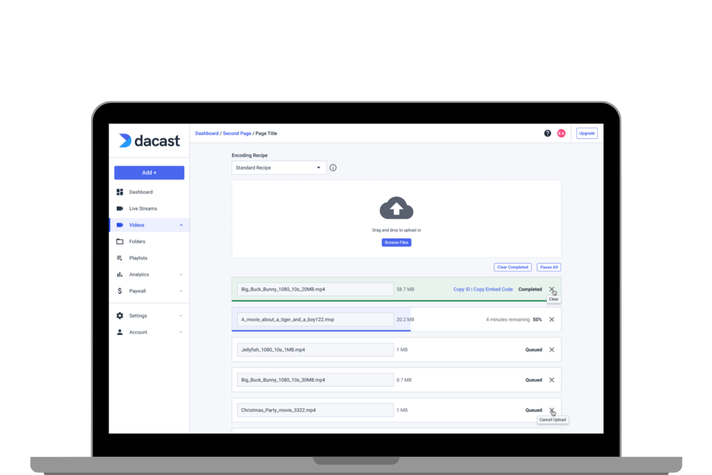 dacast video encoding software