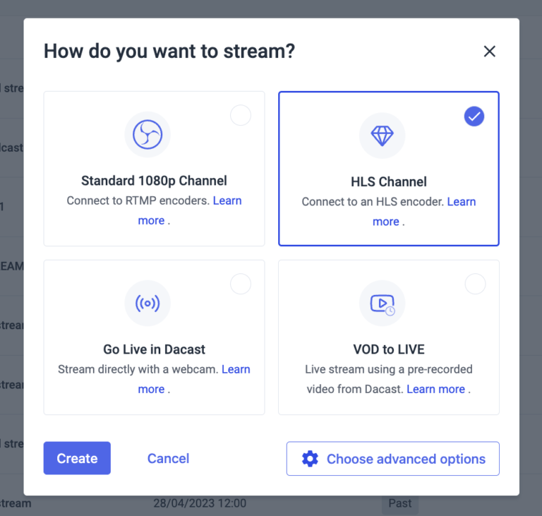 What is hls streaming dacast