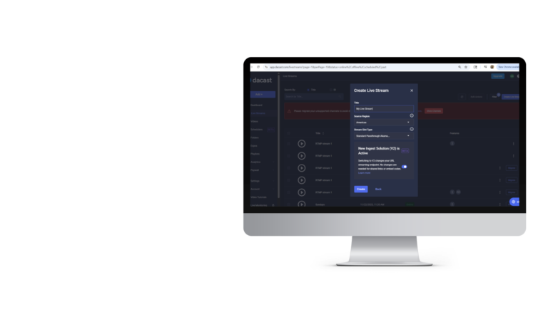 Dacast's custom-built ingest solution