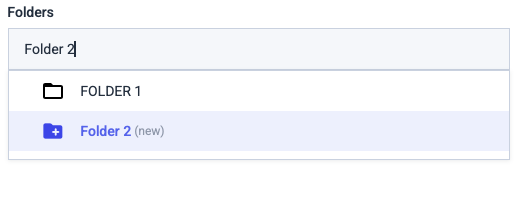 Dropdown offering to create a new folder